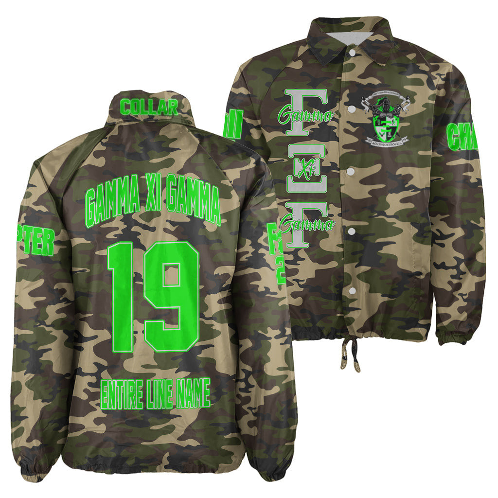(Custom) Africa Zone Jacket - Gamma Xi Gamma Military Fraternity Camouflage Crossing Jacket A31