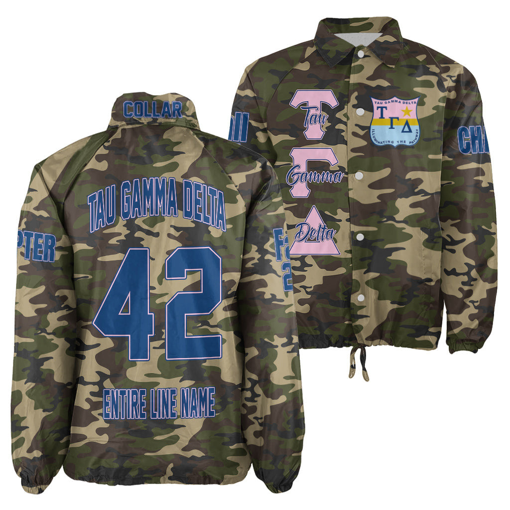 (Custom) Africa Zone Jacket - Tau Gamma Delta Sorority Camouflage Crossing Jacket A31