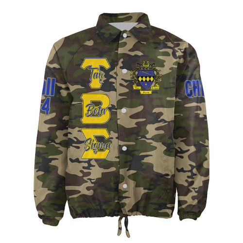 (Custom) Africa Zone Jacket - Tau Beta Sigma Band Sorority Camouflage Crossing Jacket A31