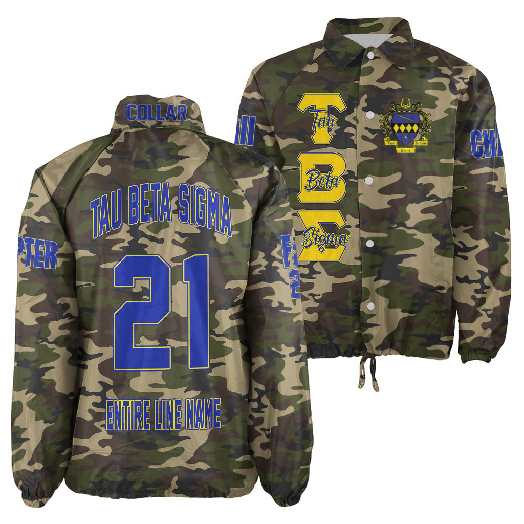 (Custom) Africa Zone Jacket - Tau Beta Sigma Band Sorority Camouflage Crossing Jacket A31