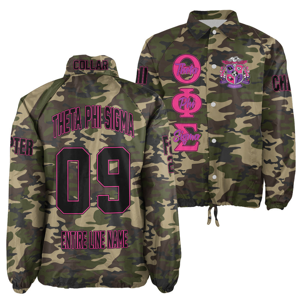 (Custom) Africa Zone Jacket - Theta Phi Sigma Christian Sorority Camouflage Crossing Jacket A31