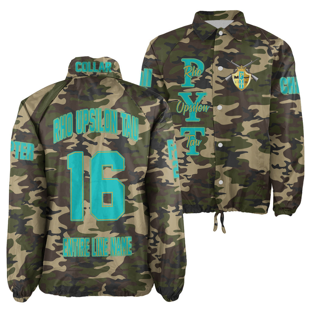 (Custom) Africa Zone Jacket - Rho Upsilon Tau Military Sorority Camouflage Crossing Jacket A31