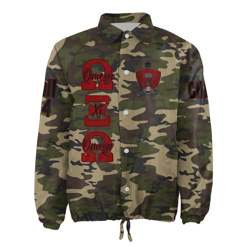 (Custom) Africa Zone Jacket - Omega Xi Omega Military Fraternity Camouflage Crossing Jacket A31