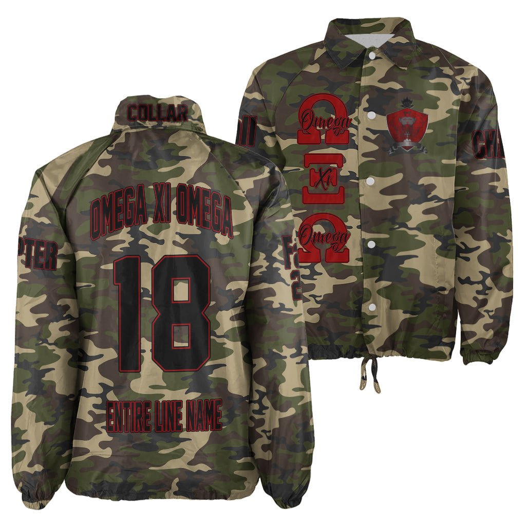 (Custom) Africa Zone Jacket - Omega Xi Omega Military Fraternity Camouflage Crossing Jacket A31