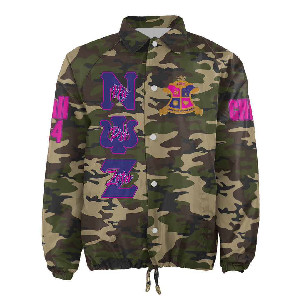 (Custom) Africa Zone Jacket - Nu Psi Zeta Military Sorority Camouflage Crossing Jacket A31