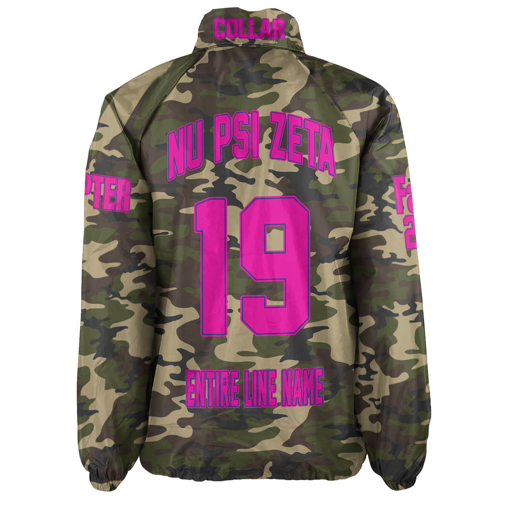 (Custom) Africa Zone Jacket - Nu Psi Zeta Military Sorority Camouflage Crossing Jacket A31