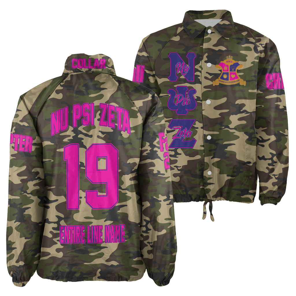 (Custom) Africa Zone Jacket - Nu Psi Zeta Military Sorority Camouflage Crossing Jacket A31