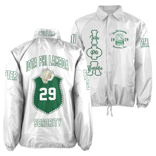 (Custom) Africazone Jacket - Iota Phi Lambda Sorority White Tea Rose Crossing Jacket A31