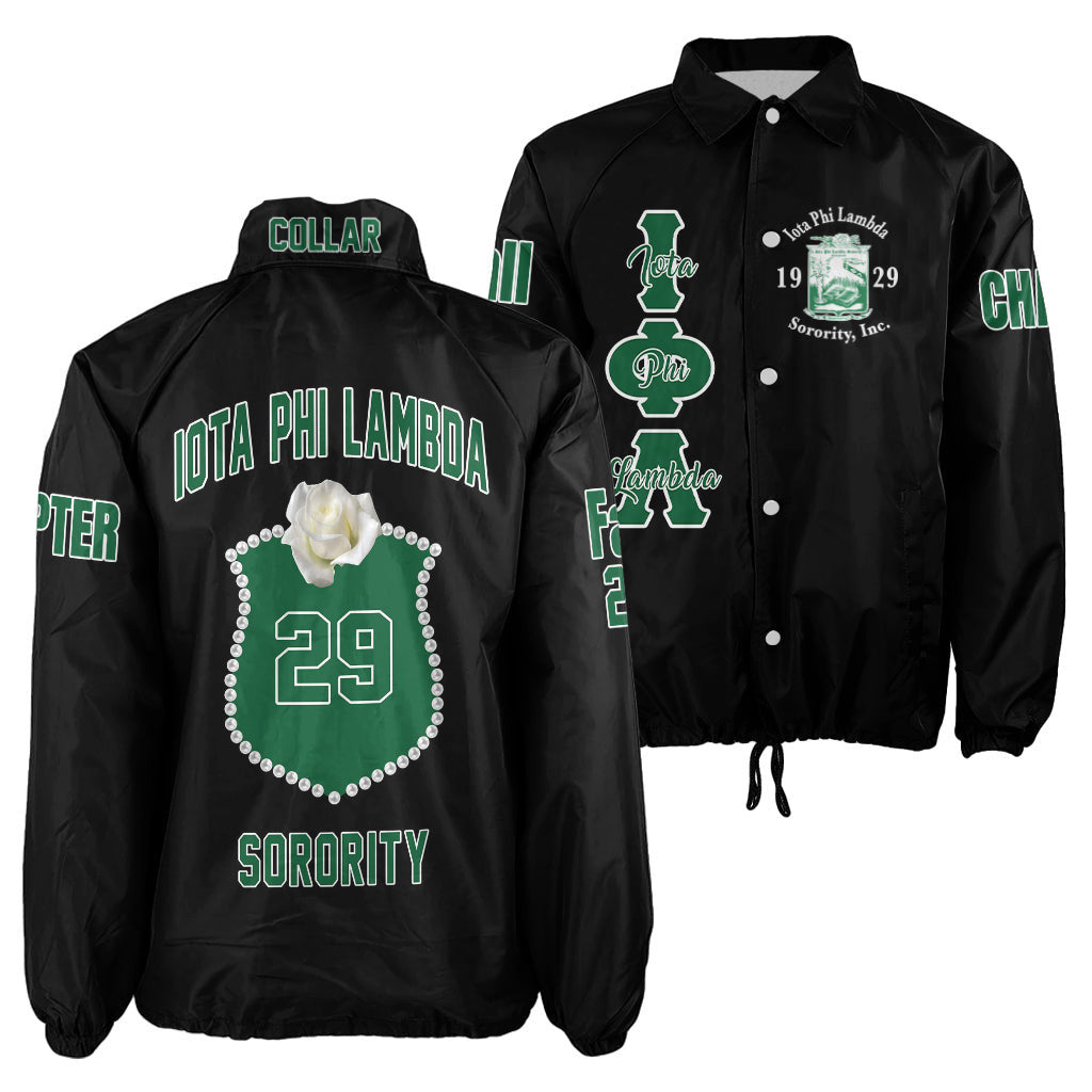 (Custom) Africazone Jacket - Iota Phi Lambda Sorority White Tea Rose Crossing Jacket A31