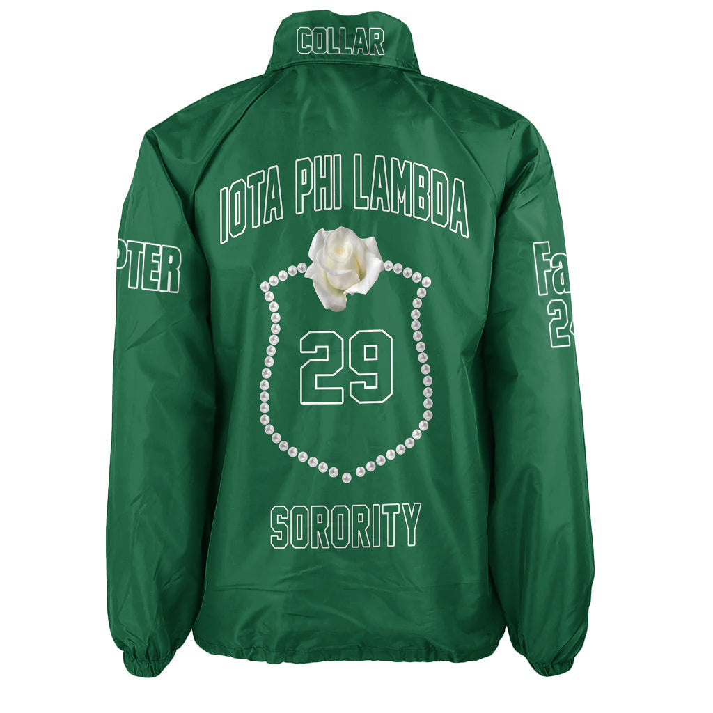 (Custom) Africazone Jacket - Iota Phi Lambda Sorority White Tea Rose Crossing Jacket A31