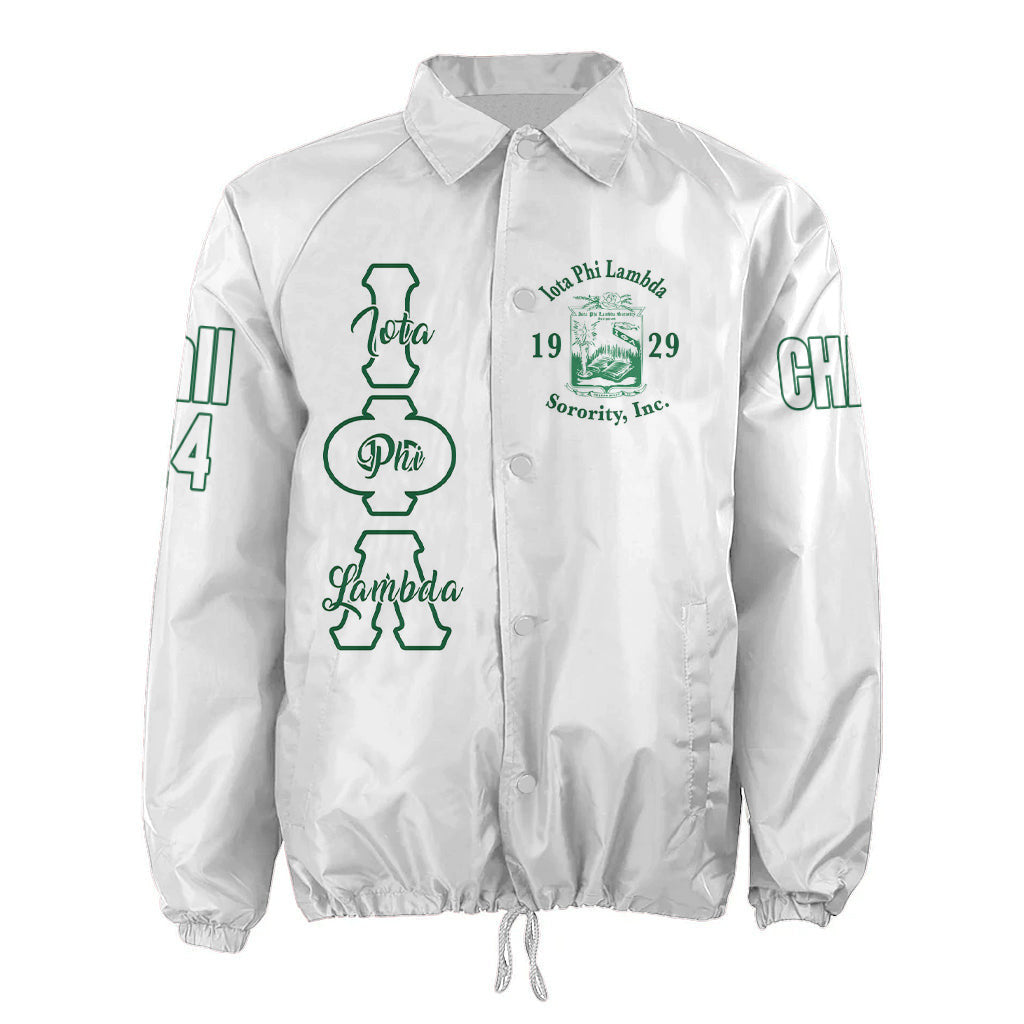 (Custom) Africazone Jacket - Iota Phi Lambda Sorority White Tea Rose Crossing Jacket A31