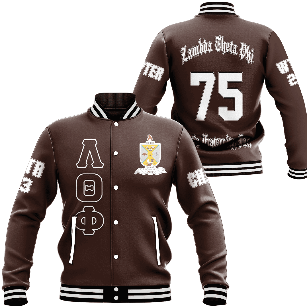 Africa Zone Baseball Jackets - (Custom) Lambda Theta Phi Latin Fraternity A31