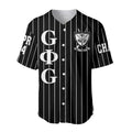Africazone Clothing - (Custom) Groove Phi Groove Social Fellowship Pin Striped Baseball Jersey A31