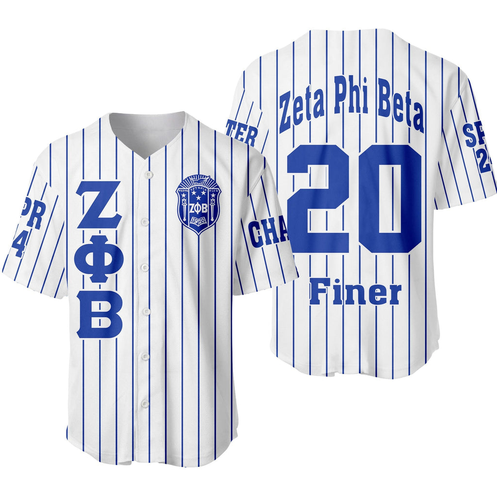 (Personalized) ZPhiB 1920 Sisterhood Pin Striped Baseball Jersey