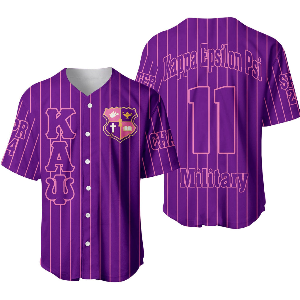 Africazone Clothing - (Custom) KEP Military Sorority Pin Striped Baseball Jersey A31