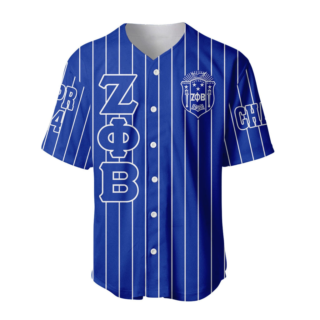 (Personalized) ZPhiB 1920 Sisterhood Pin Striped Baseball Jersey
