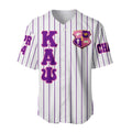 Africazone Clothing - (Custom) KEP Military Sorority (White) Pin Striped Baseball Jersey A31