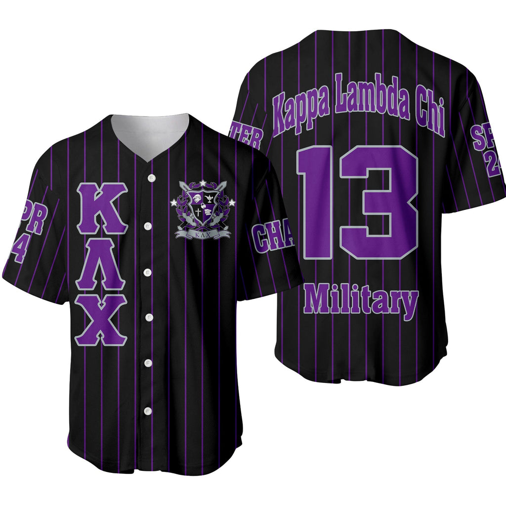 Africazone Clothing - (Custom) KLC Military Fraternity Pin Striped Baseball Jersey A31