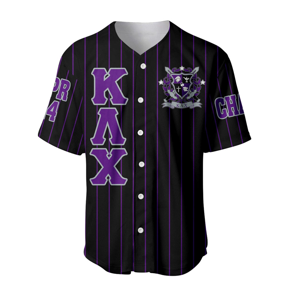 Africazone Clothing - (Custom) KLC Military Fraternity Pin Striped Baseball Jersey A31