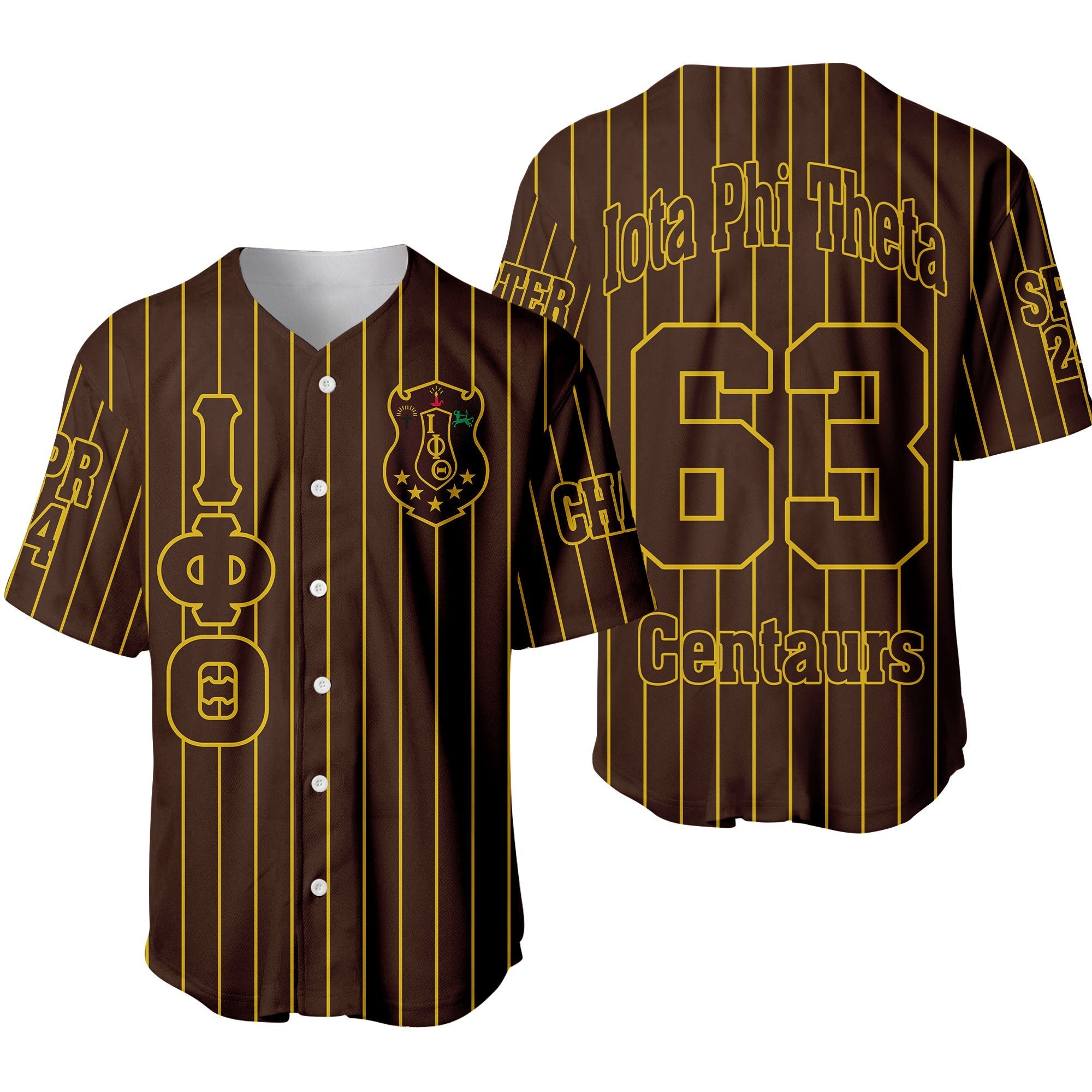 (Personalized) Iotas 1963 Brotherhood Pin Striped Baseball Jersey