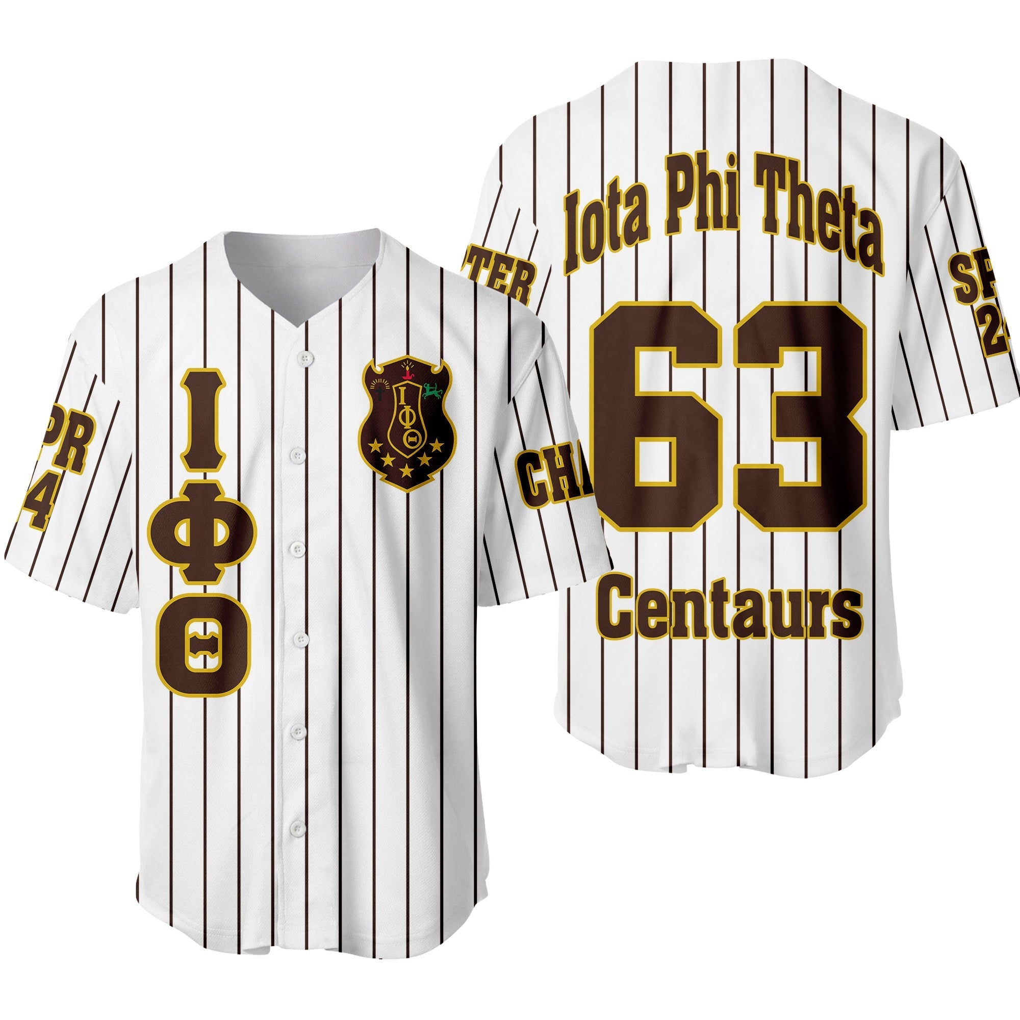 (Personalized) Iotas 1963 Brotherhood Pin Striped Baseball Jersey