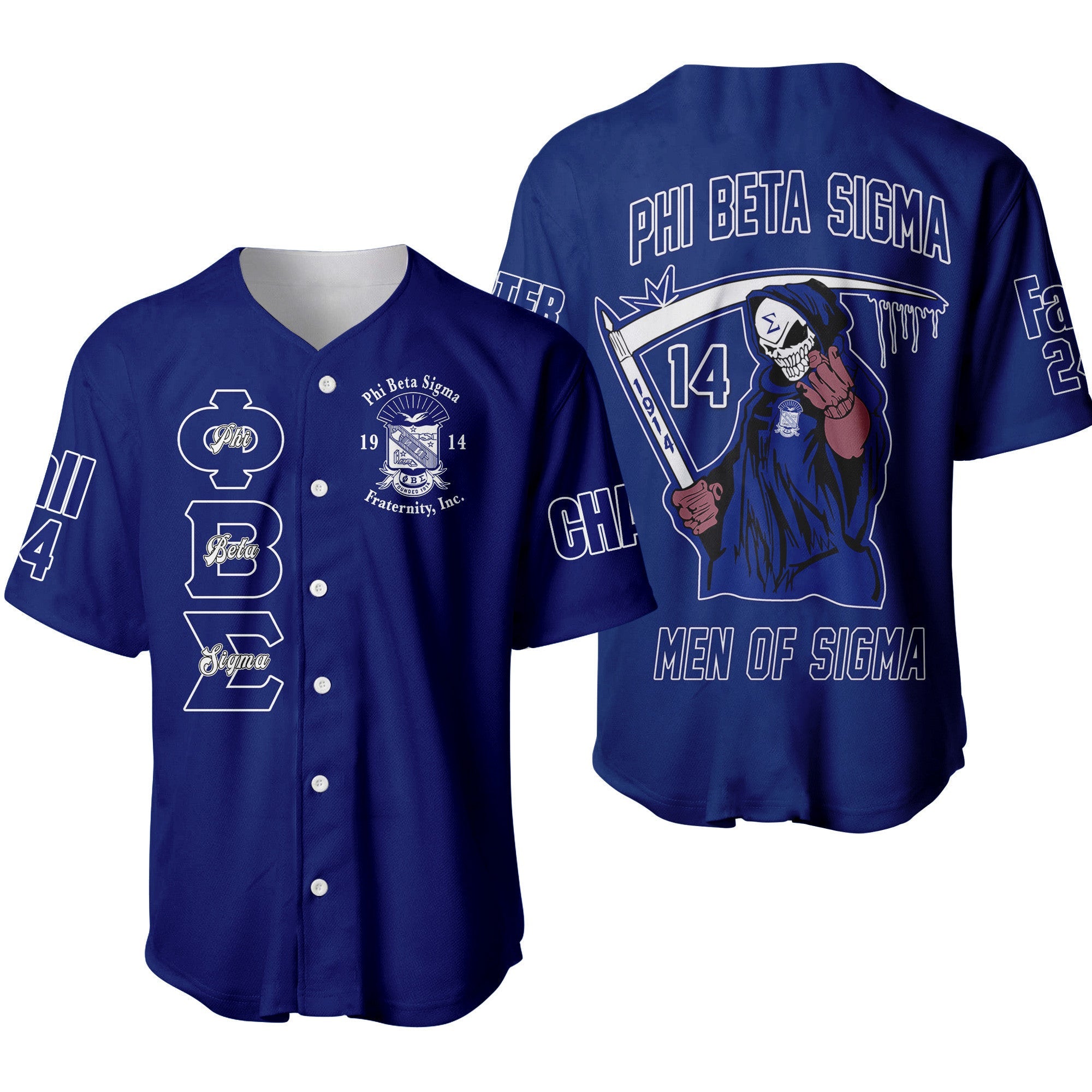 (Custom) Africazone Baseball Jersey - Phi Beta Sigma Fraternity Bleed A31