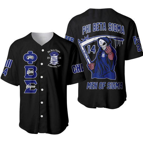 (Custom) Africazone Baseball Jersey - Phi Beta Sigma Fraternity Bleed A31