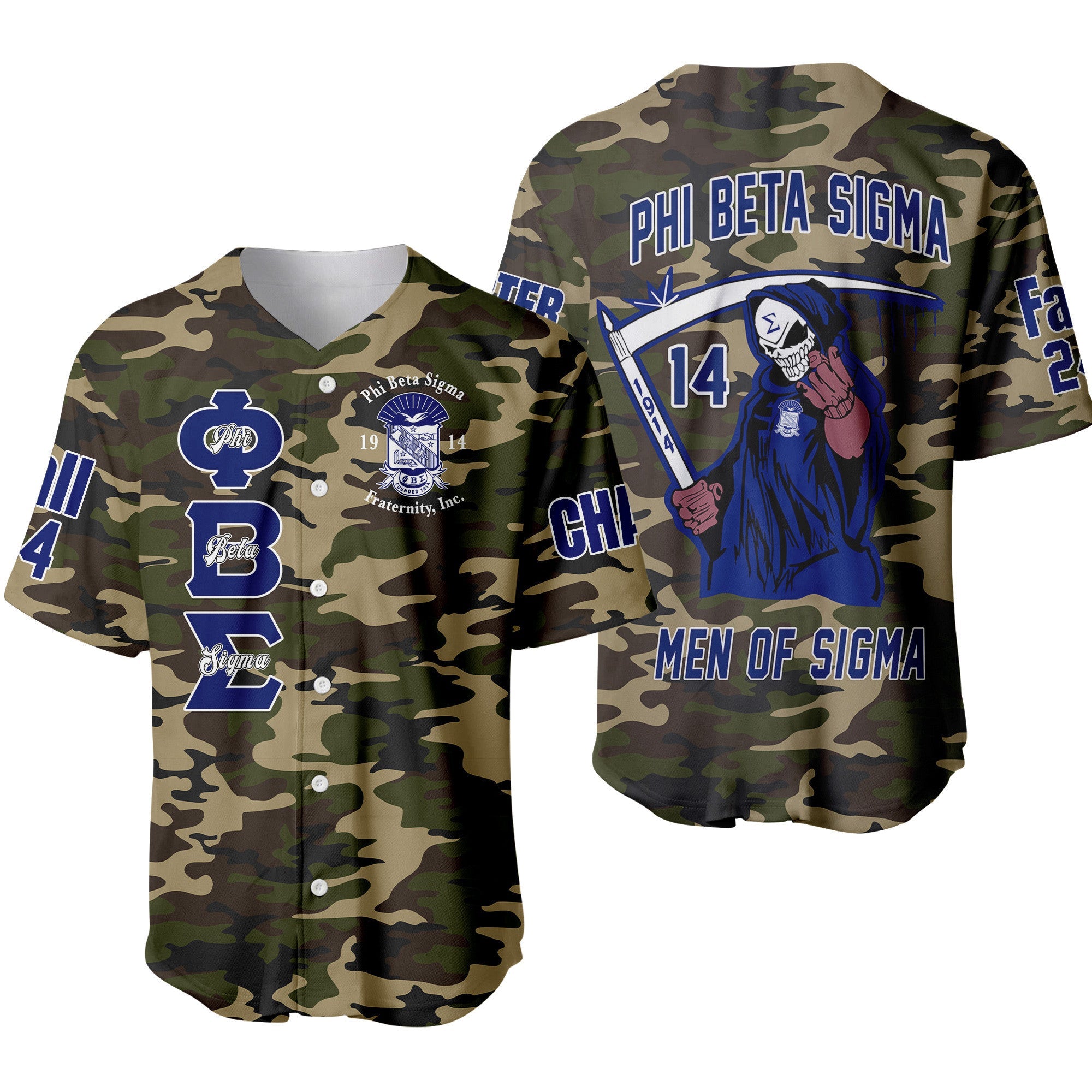 (Custom) Africazone Baseball Jersey - Phi Beta Sigma Fraternity Bleed A31