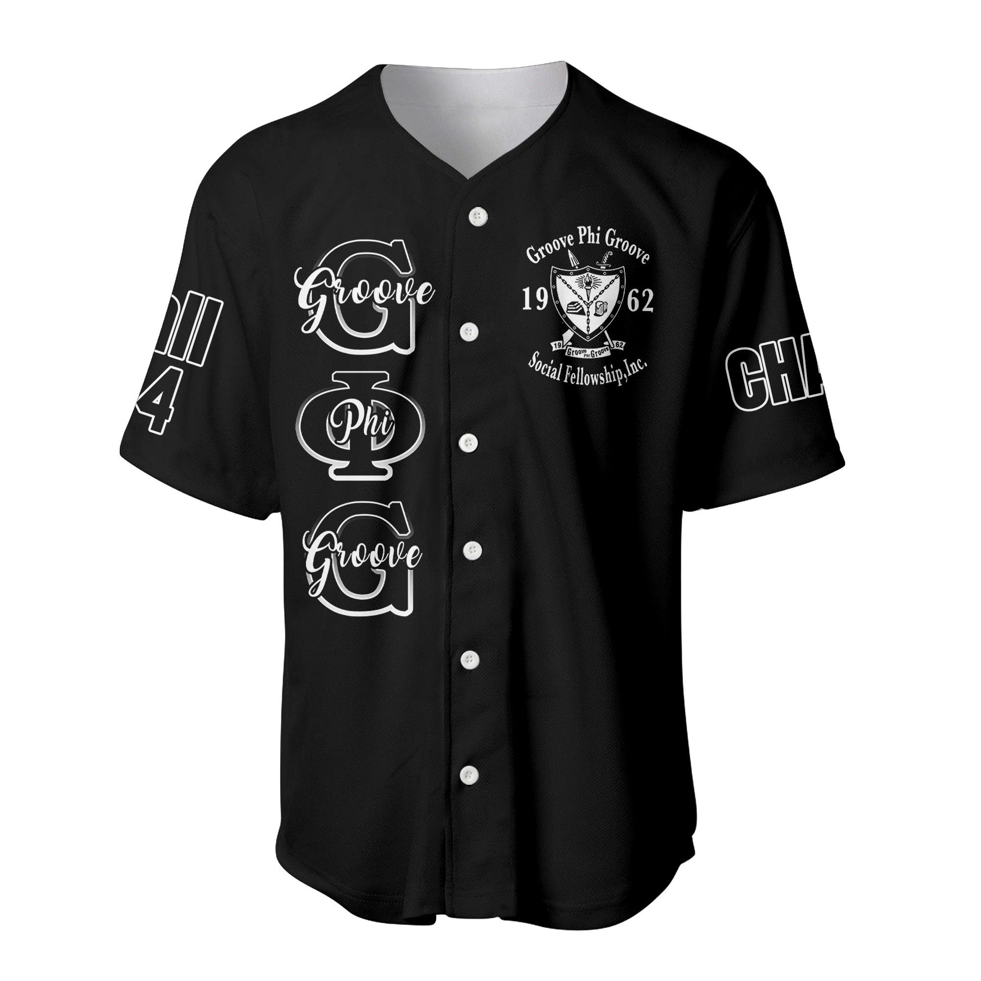 (Custom) Africazone Baseball Jersey - Groove Phi Groove Social Fellowship A31