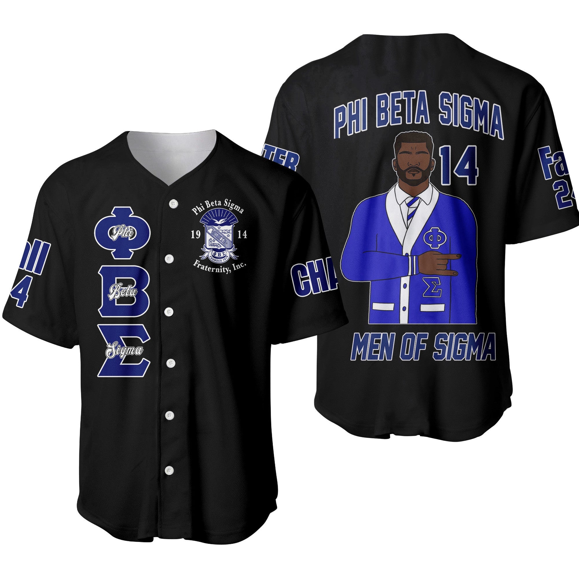 (Custom) Africazone Baseball Jersey - Phi Beta Sigma Fraternity A31