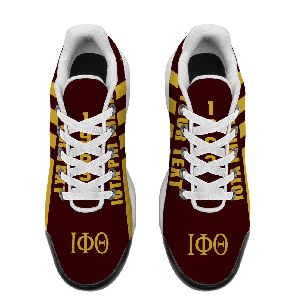 (Personalized) Iotas 1963 Brotherhood Cushion Sport Shoes - Brown & Gold Legacy