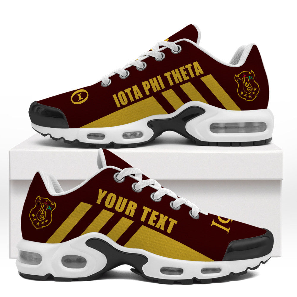 (Personalized) Iotas 1963 Brotherhood Cushion Sport Shoes - Brown & Gold Legacy