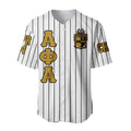 Africazone Clothing - (Custom) Alpha Phi Alpha Fraternity (White) Pin Striped Baseball Jersey A31 | Africazone