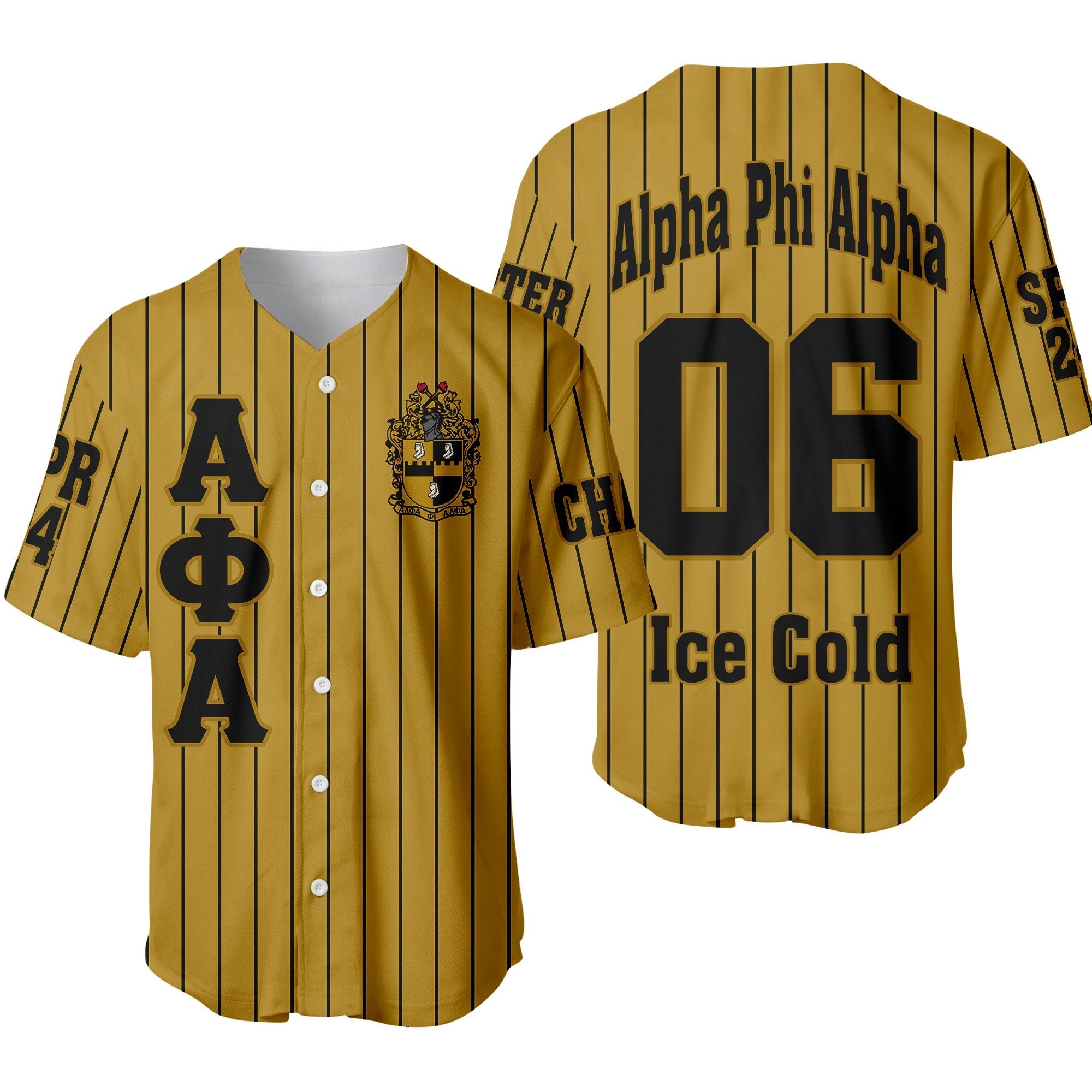 Africazone Clothing - (Custom) Alpha Phi Alpha Fraternity Pin Striped Baseball Jersey A31