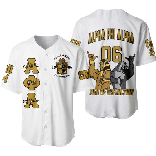 (Custom) Africazone Baseball Jersey - Alpha Phi Alpha Fraternity Handsign A31