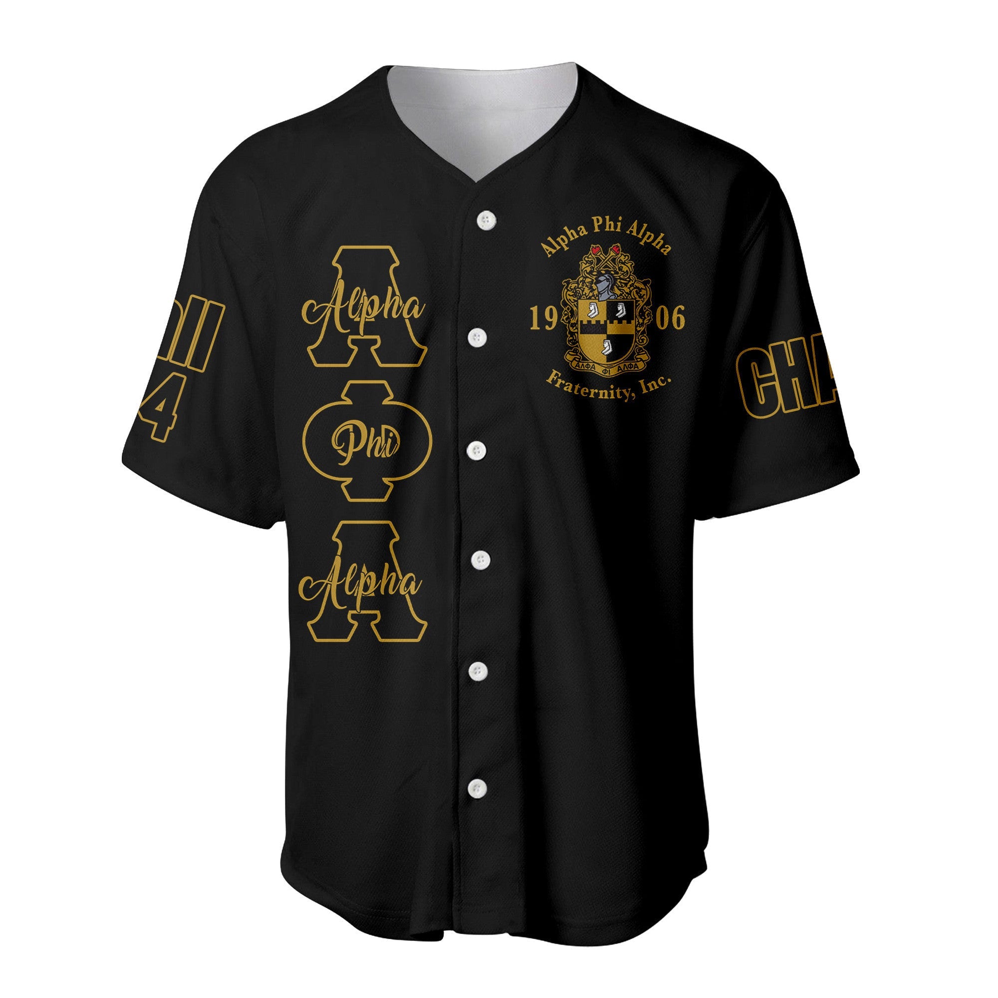 (Custom) Africazone Baseball Jersey - Alpha Phi Alpha Fraternity Handsign A31