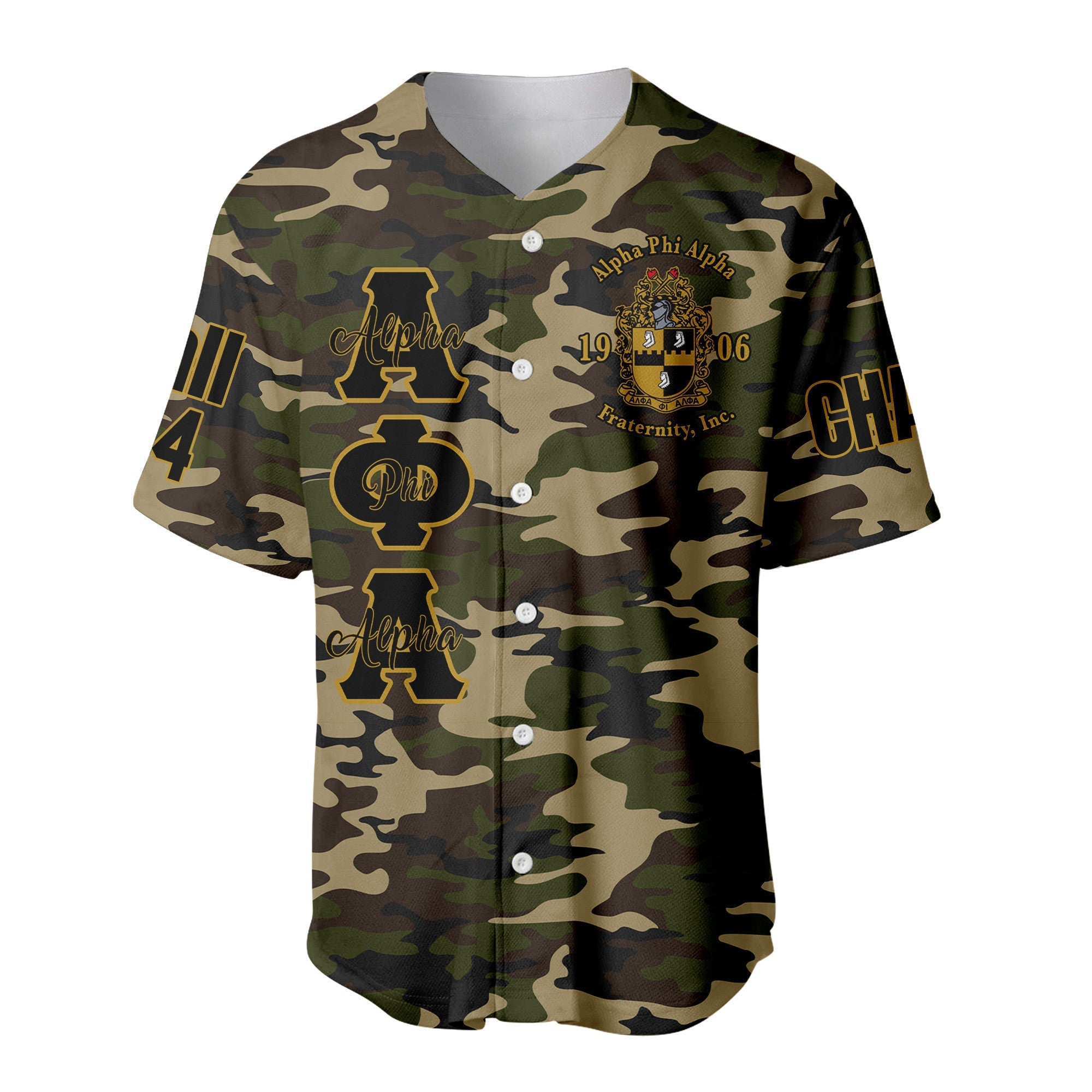 (Custom) Africazone Baseball Jersey - Alpha Phi Alpha Fraternity Handsign A31