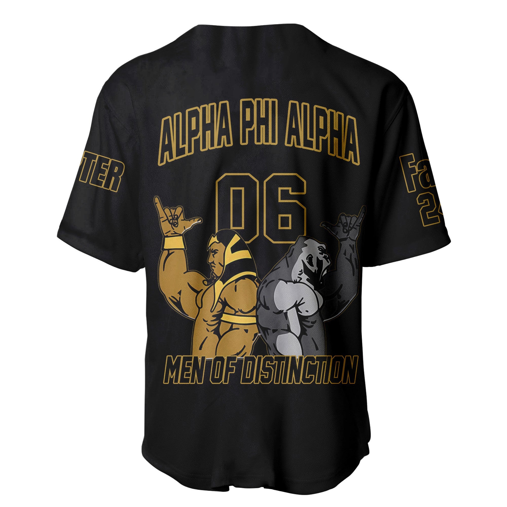 (Custom) Africazone Baseball Jersey - Alpha Phi Alpha Fraternity Handsign A31