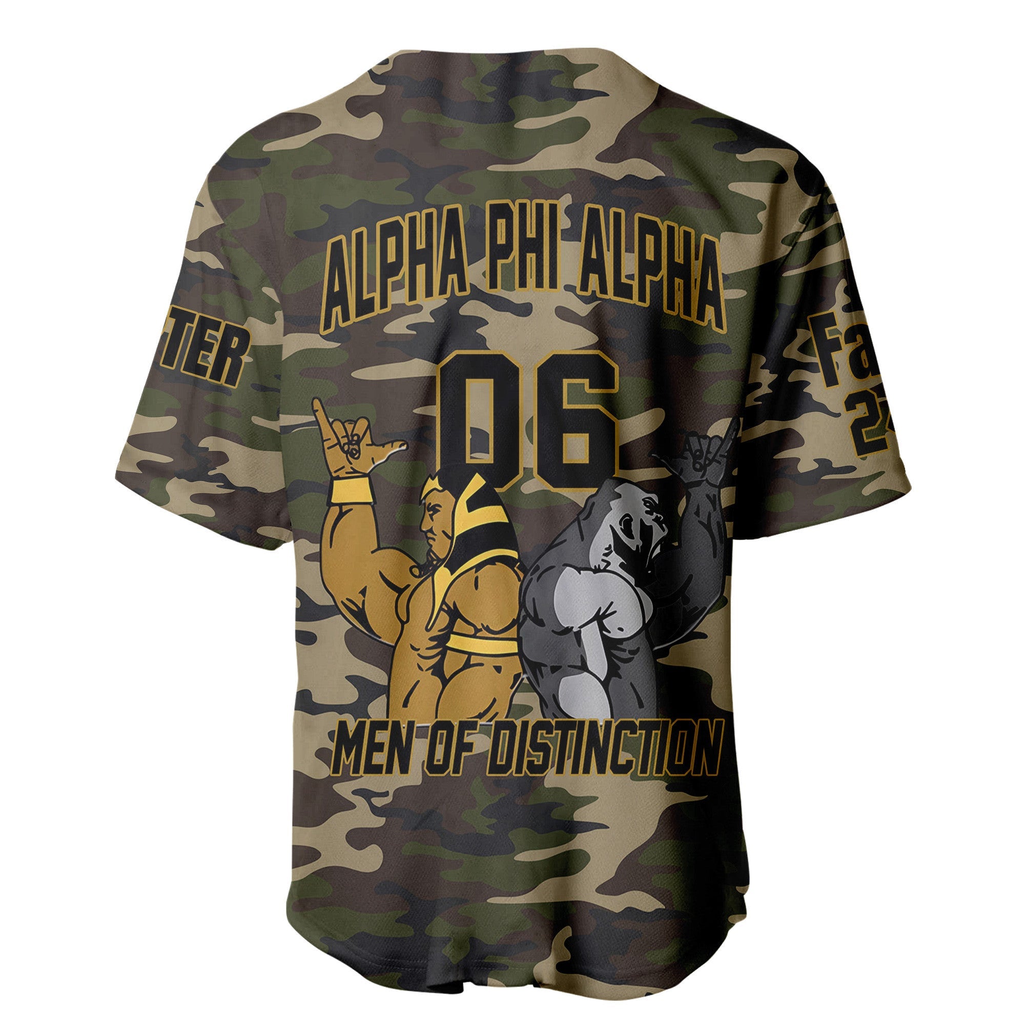 (Custom) Africazone Baseball Jersey - Alpha Phi Alpha Fraternity Handsign A31