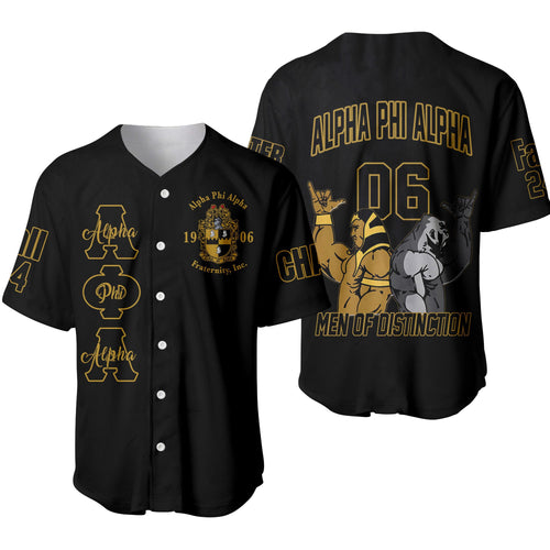 (Custom) Africazone Baseball Jersey - Alpha Phi Alpha Fraternity Handsign A31 | Africazone