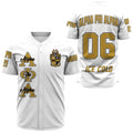 (Custom) Gettee Baseball Jersey - Alpha Phi Alpha ( White ) Baseball Jerseys A31 | Africazone
