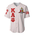 Africazone Clothing - (Custom) KAP Nupe Fraternity (White) Pin Striped Baseball Jersey A31
