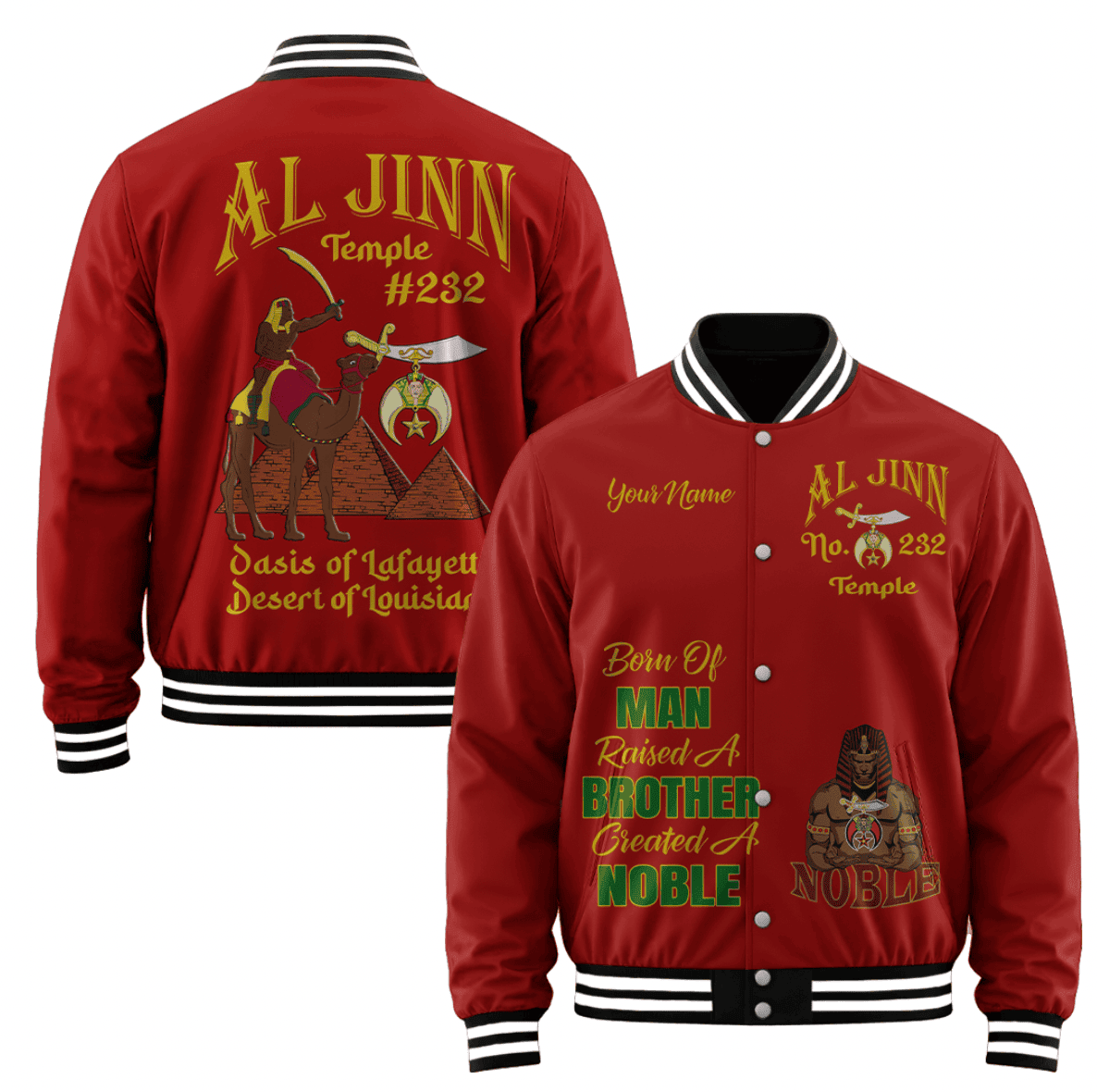 (Custom) Shriners Baseball Jacket - Nobles of the Mystic Shrine Camel Rider A31