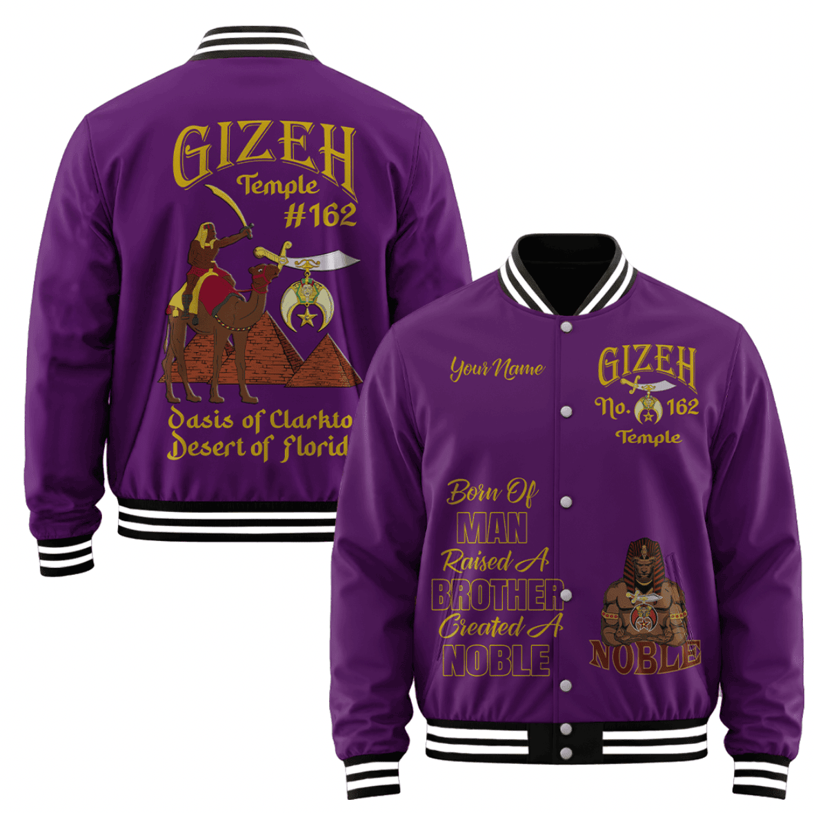 (Custom) Shriners Baseball Jacket - Nobles of the Mystic Shrine Camel Rider A31