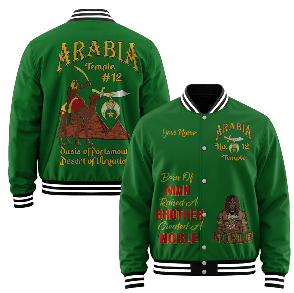 (Custom) Shriners Baseball Jacket - Nobles of the Mystic Shrine Camel Rider A31
