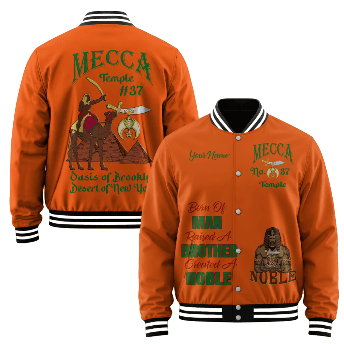 (Custom) Shriners Baseball Jacket - Nobles of the Mystic Shrine Camel Rider A31