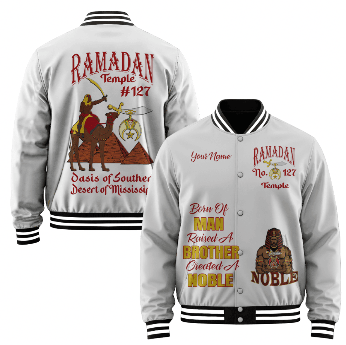 (Custom) Shriners Baseball Jacket - Nobles of the Mystic Shrine Camel Rider A31