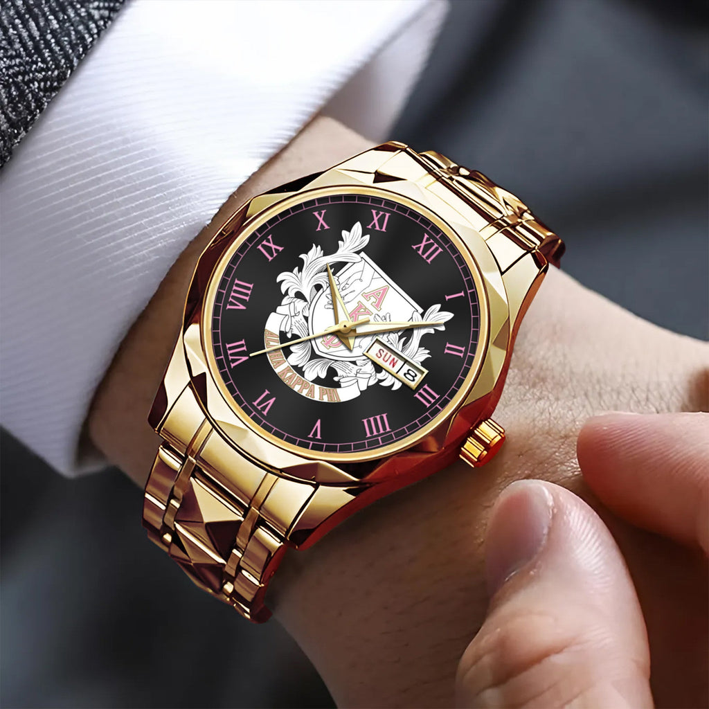 Greeklife Accessories - Alpha Kappa Phi Sorority Alloy Luxury Quartz Watch A31