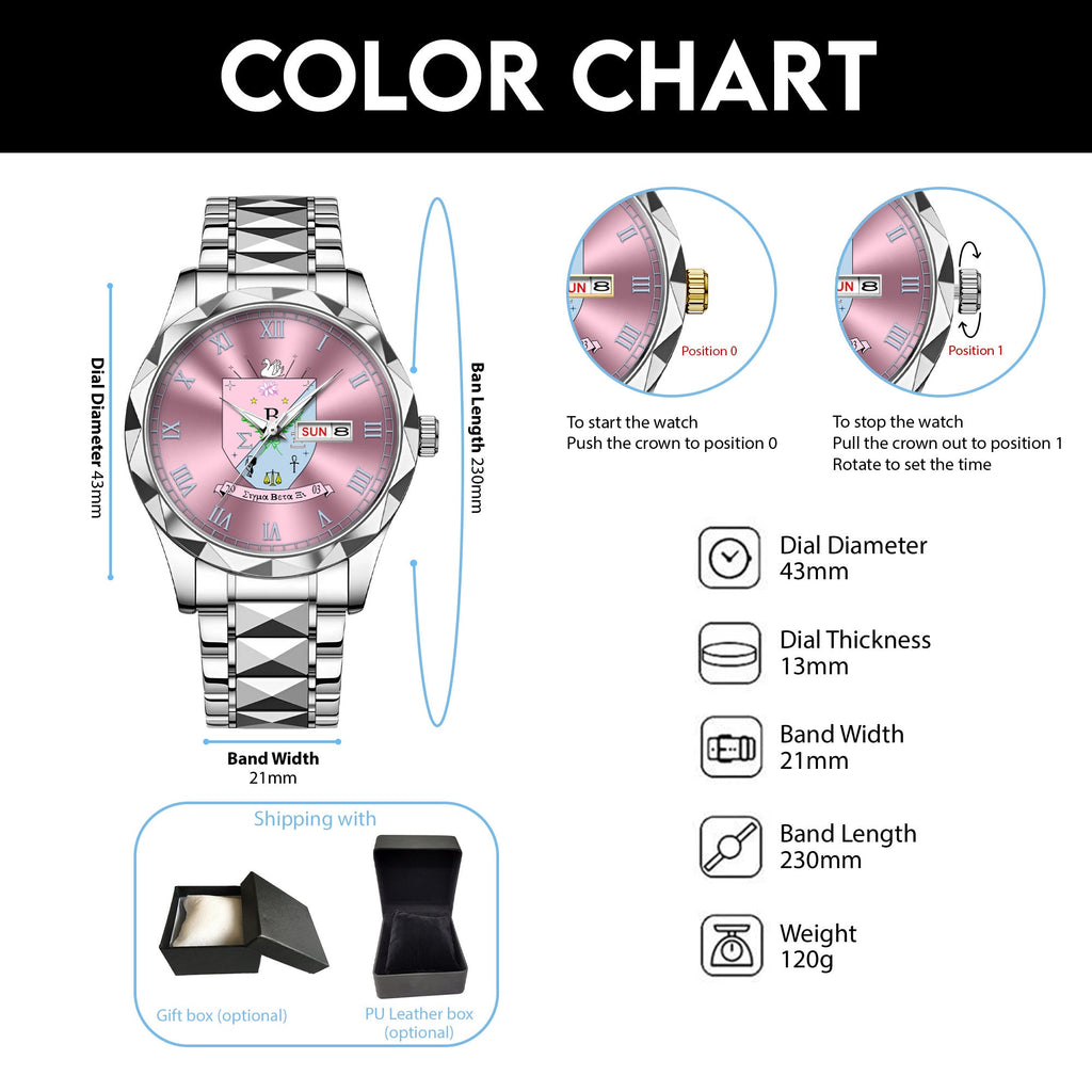 Greeklife Accessories - Sigma Beta Xi Sorority Alloy Luxury Quartz Watch A31