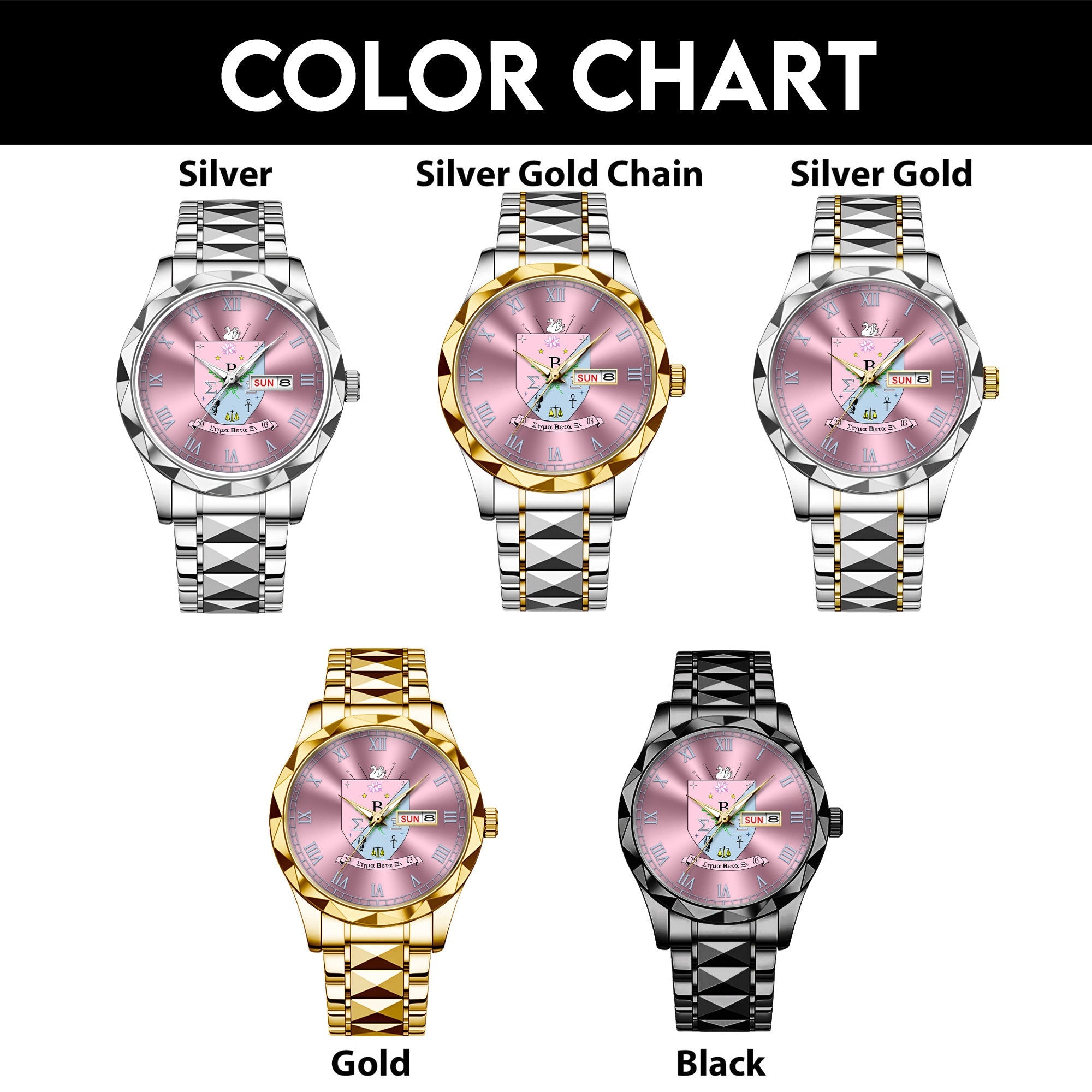Greeklife Accessories - Sigma Beta Xi Sorority Alloy Luxury Quartz Watch A31